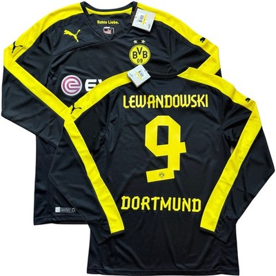 2013/14 Dortmund Away Jersey #9 Lewandowski Medium Puma Long