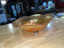 Vintage Dish Jeanette Marigold Carnival Glass Footed Candy