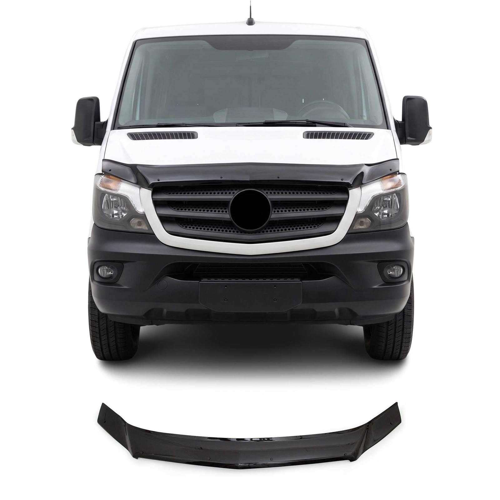Déflecteur de capot pour Mercedes Sprinter W906 en acrylique noir de 2013 à 2026