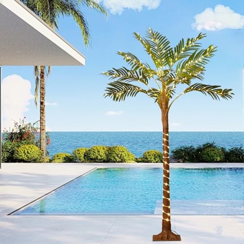Lighted Palm Trees for Outside Patio 6FT 220 LED Fairy Lights, Artificial - Picture 7 of 8