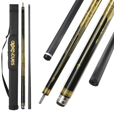 apexcues Carbon Fiber Pool Cue - 12.5mm Tip 58'' 19 20 21 oz Adjustable Weigh...