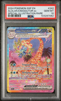 2024 POKEMON SSP EN-SURGING SPARKS #242 ALOLAN EXEGGUTOR EX PSA 10