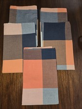 Pottery Barn Teen Blue Orange Plaid Standard Shams (5)