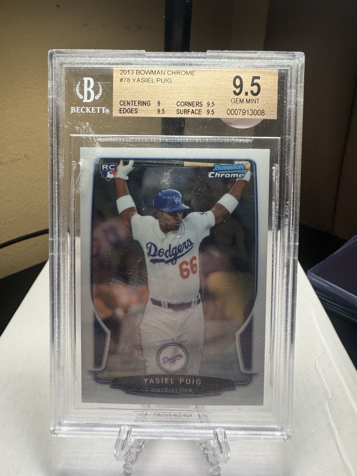 2013 Bowman Chrome #78 Yasiel Puig BGS 9.5