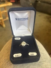 Montana Silversmiths Ring Sterling Silver Round Halo CZ Womens Size 7 