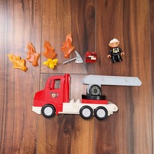 LEGO Duplo Fire Truck Engine w/ Fireman 2012 Incomplete With Other Pieces