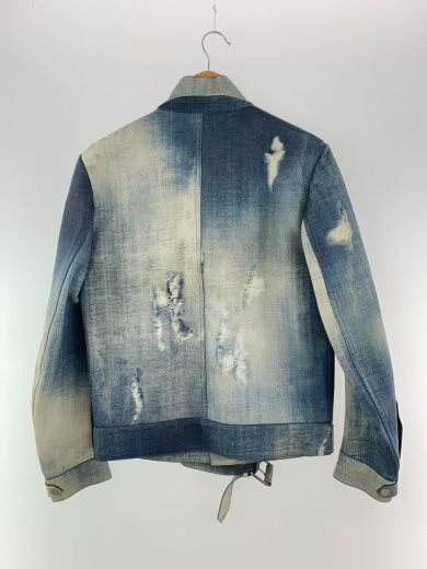 FENDI Trompe l'oeil Leather Jacket/ Size 48/ Sheepskin/ Blue/ All-Over Print/ PR thumbnail 2
