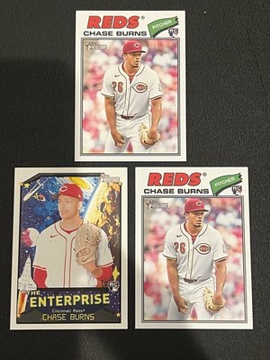 2026 Topps Heritage Chase Burns (2x) Rookie RC #212 +Enterprise Cincinnati Reds