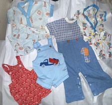 Lot of 1970s 80s Health Tex Carters Size 6-24 months Pjs Overall Indies One Pc