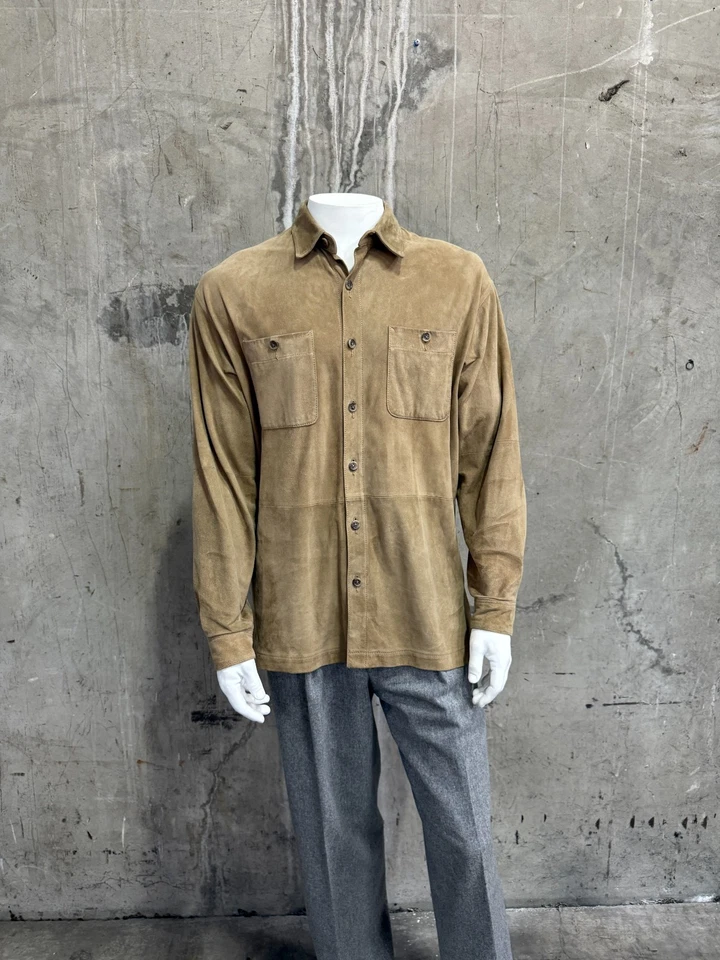 Golden Bear San Francisco Camisa Deportiva Gamuza Chaqueta Cuero Tostado Mediana Foto 2 de 4