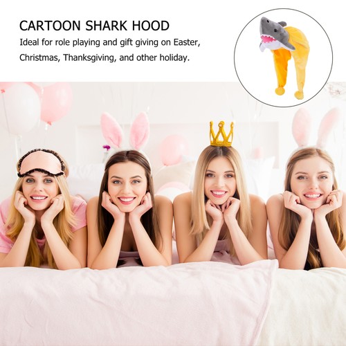 1pc Shark Shape Hood Shark Headgear Hat Warm Hats Party Photo Props - Imagen 6 de 12