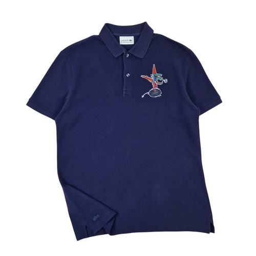 Lacoste Jean Paul Goude Herren Poloshirt Navy Blau Größe 5 Large Kurzarm - Bild 2 von 12
