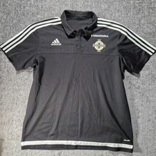 Adidas Nordirland Fußball Poloshirt Größe XL P2P 23" schwarz GC Vauxhall 