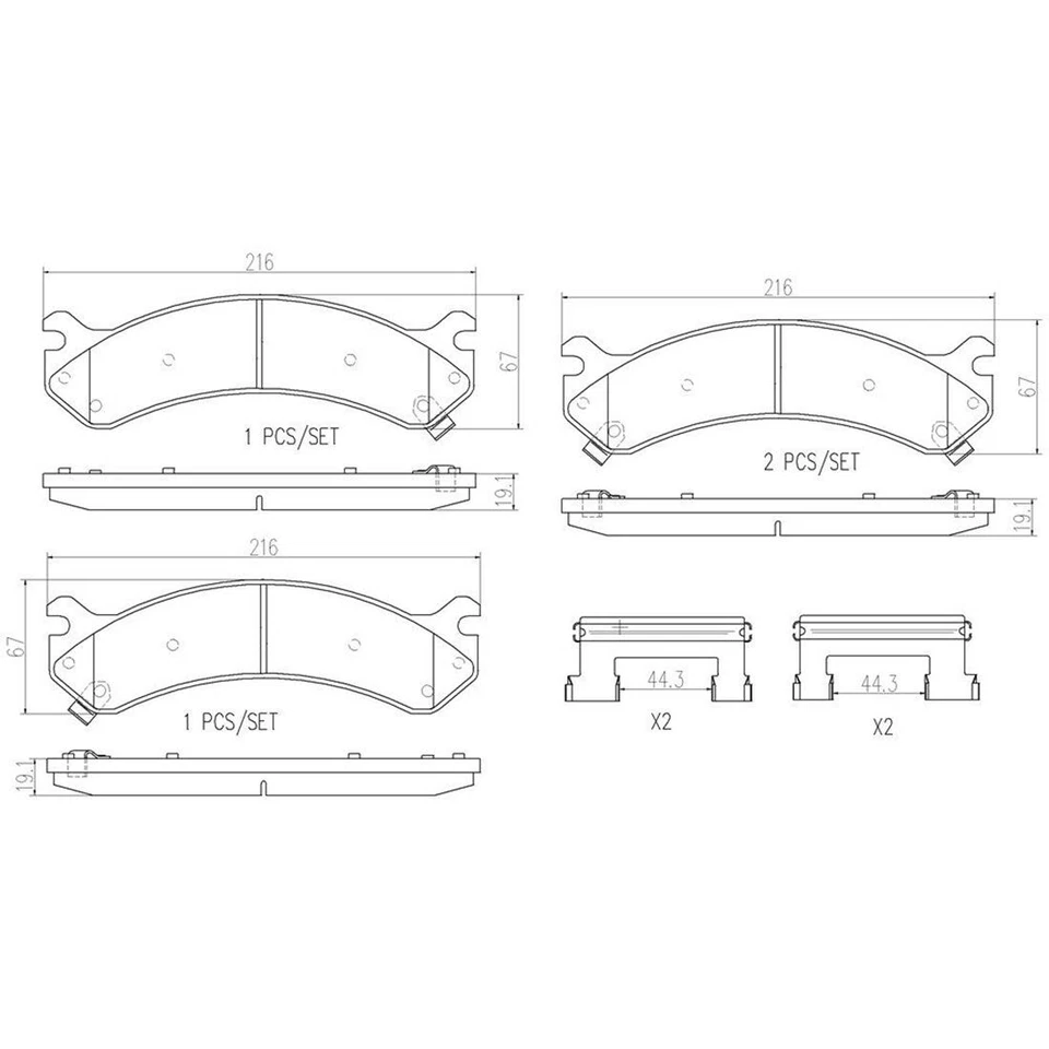 Juego de pastillas de freno de disco delanteras Brembo OE para Chevrolet Silverado 2500 HD 2005-2008 Foto 3 de 3
