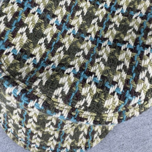 Vtg Y2K San Diego Hat Co Cabbie Newsboy Cap Hat Womens Houndstooth Blue Tweed - Picture 7 of 12