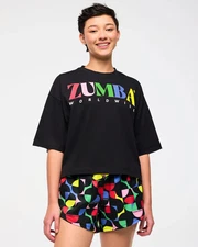 Zumba Haus Oversized Boxy Crop Top - Bold Black - XS  S  M  ~ New! Free Ship!