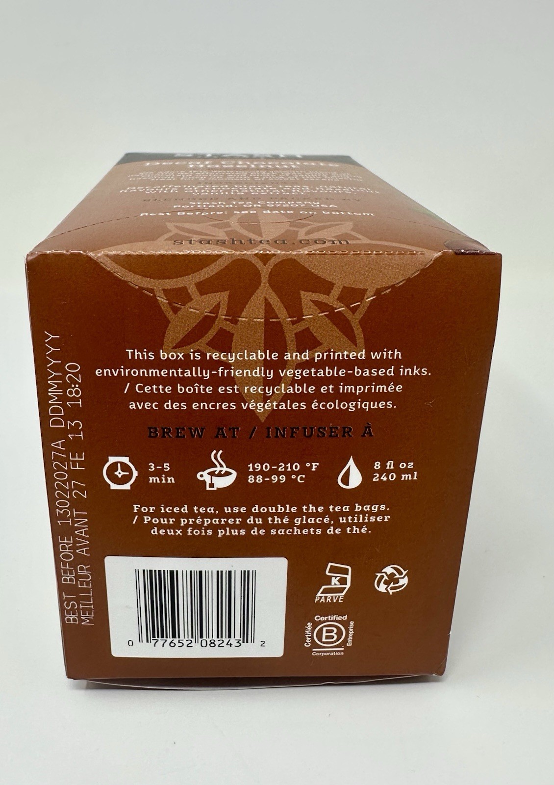 Stash Decaf Chocolate Hazelnut Black Tea 18 count 1 Pack Sachet Bag Exp 02/2027