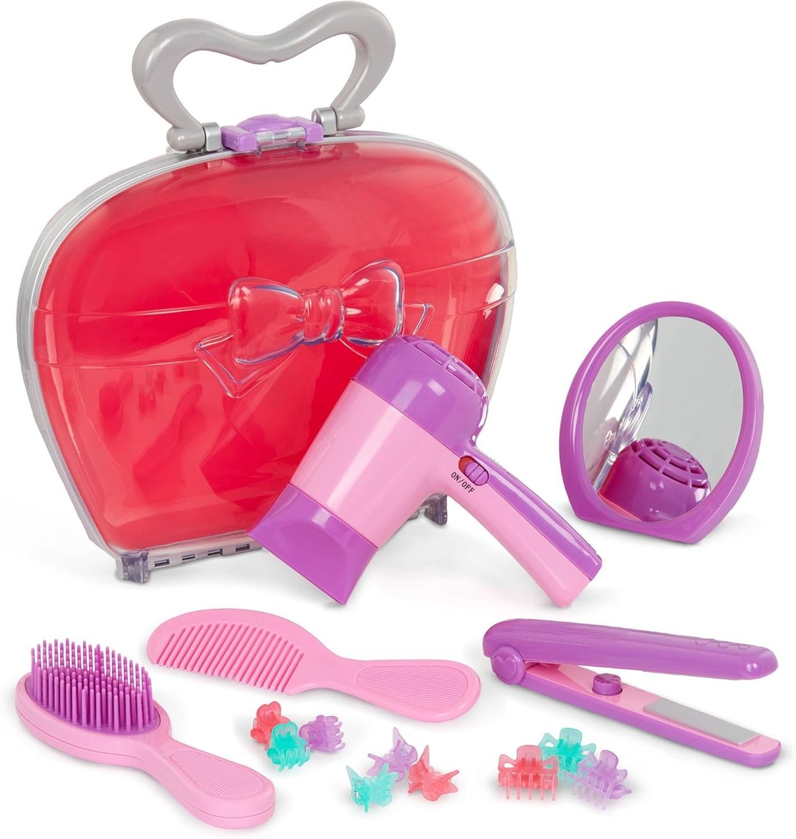 Battery-Powered Hair Dryer Flat Iron Kid's Beauty Shop Pretend