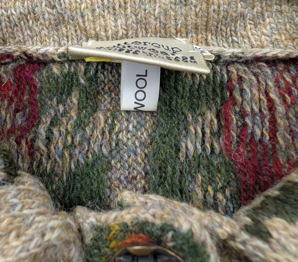 Cárdigan Buttercup Prendas de Punto para Mujer S/M Vintage Floral Boho Cottage Granola Lana Foto 3 de 4