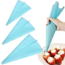3Pcs Reusable Blue Tpu Piping Bags for Baking Cake Icing and Pastry Decoration