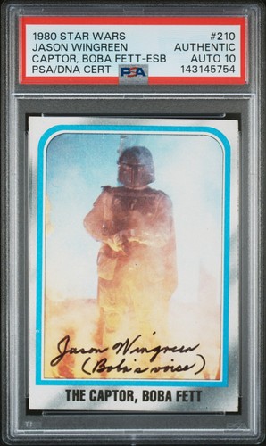 1980 STAR WARS #210 BOBA FETT JASON WINGREEN PSA/DNA AUTO 10