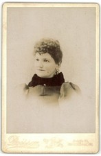 Cabinet Card Circa 1890s Poisson Gorgeous Lady In Dress Westbrook ME
