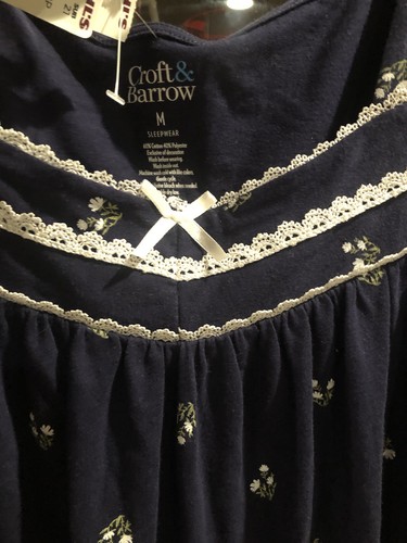 Croft & Barrow Women's Button Tab Nightgown Floral Soft Cotton/ Poly Medium NWT - Picture 6 of 9