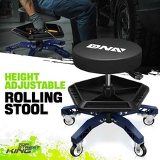 18.4-23.6" Adjustable 300lbs Mechanics Rolling Stool w/Tool Tray Blue Tool Seat