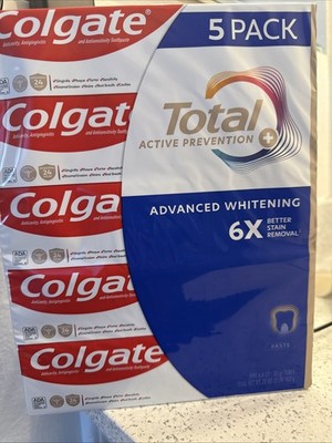 Colgate Total Active Prevention Antibacterial Fresh Mint Toothpaste 5.1 oz-5Pack