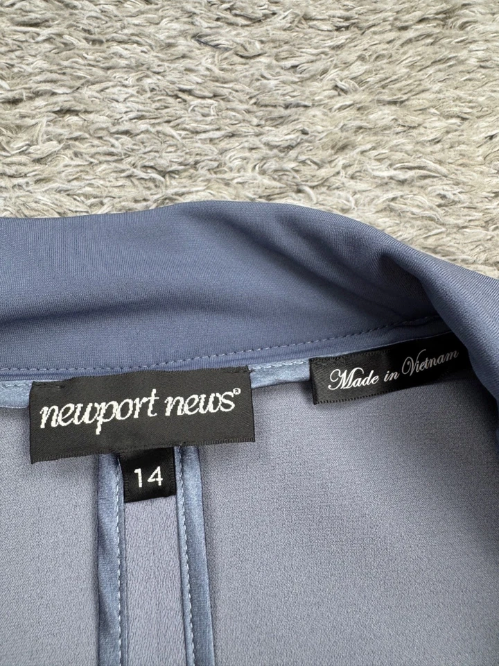 Chaqueta Newport News Mujer 14 Gris Bloque de Color Recortado Cremallera Asimétrica Motocicleta Foto 3 de 4