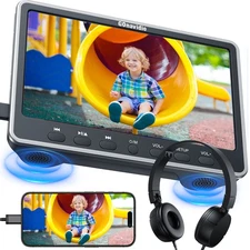 GOnavidio 12" Car Headrest DVD Player 1366x768 HDMI USB SD AV-IN/OUT+Headsets