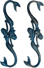 Sungmor Cast Iron Plant Hangers, 2PC Mermaid & 11 Inch Hooks- 2pcs 