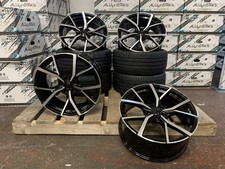 18" ESTORIL BLACK P STYLE ALLOY WHEELS FITS SEAT CUPRA SKODA OCTAVIA WITH TYRES
