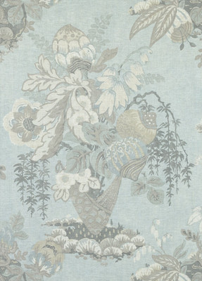 ANNA FRANZÖSISCHER VORHANGSTOFF DESIGN Fairbanks 4,6 METER SPA BLAU 100% LEINEN