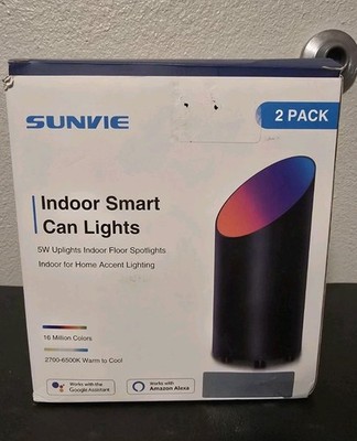 2 Pack Smart Floor Can Light RGBW Multi Color Changing Uplighting Indoor Sunvie