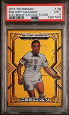 2022-23 Panini Obsidian Mallory Swanson Electric Etch Gold Flood /10 PSA 9 USWNT