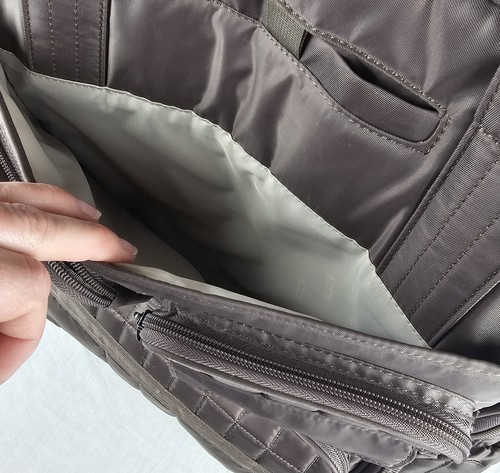 LUG Puddle Jumper Wheelie Quilted Carry-On Luggage Suitcase Brown Pockets Travel - Picture 9 of 19