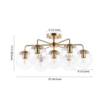 Safavieh CAMDYN 7LT 25 FLUSH MOUNT, Reduced P...
