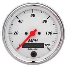 Autometer Gauge Speedometer 3 38in. 120mph Elec. Prog. Wlcd Odo Arctic White Autometer Gauge Speedometer 3 38in. 120mph Elec. Prog. Wlcd Odo Arctic White