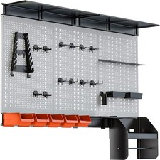 Pegboard Wall Organizer 4 ft Garage Metal Pegboard Tool Organizer System