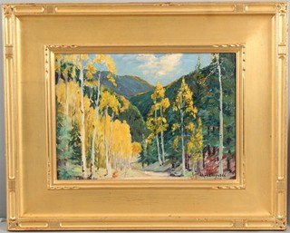 CHARLES H REYNOLDS Taos New Mexico Southwestern Autumn Landscape Oil Painting