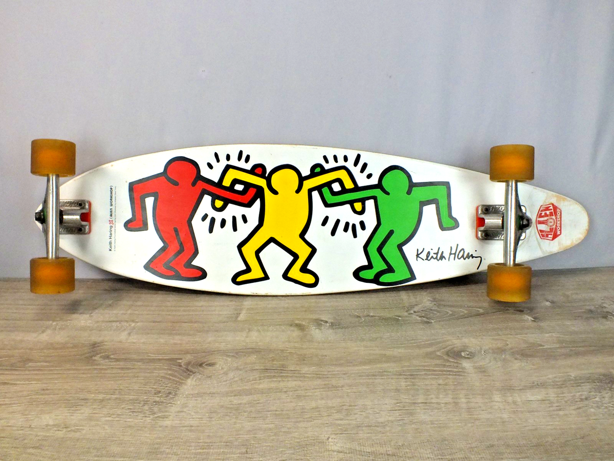 Keith Haring Alien Workshop Longboard with The Three Amigos Rare