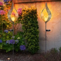 Solarleuchte Erdspieß AußEn Stecklampe Flammeneffekt Gartenleuchte Led 2Er Set