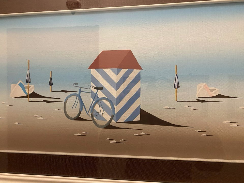 Oil painting on canvas 30x60 cm signed painting + frame