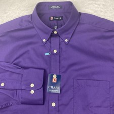 CHAPS Shirt Mens 16-16.5/34-35 Grape Classic Fit Wrinkle Free New w/Tags 