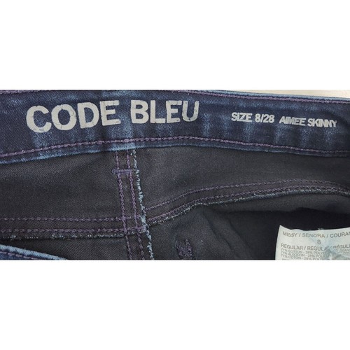 Code Bleu Womens Sz 8 Aimee Skinny Blue Jeans Dark Wash - Picture 2 of 4