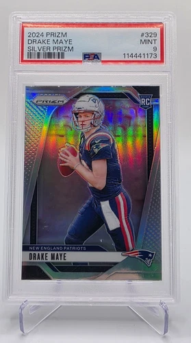 2024 PANINI PRIZM SILVER PRIZM #329 DRAKE MAYE ROOKIE RC PSA 9 MINT! MVP???