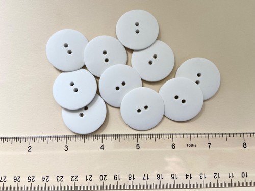 10x 31mm Large Matt White Buttons - Coat, Jacket, Super Chunky Knits, Sewing - Picture 2 of 2