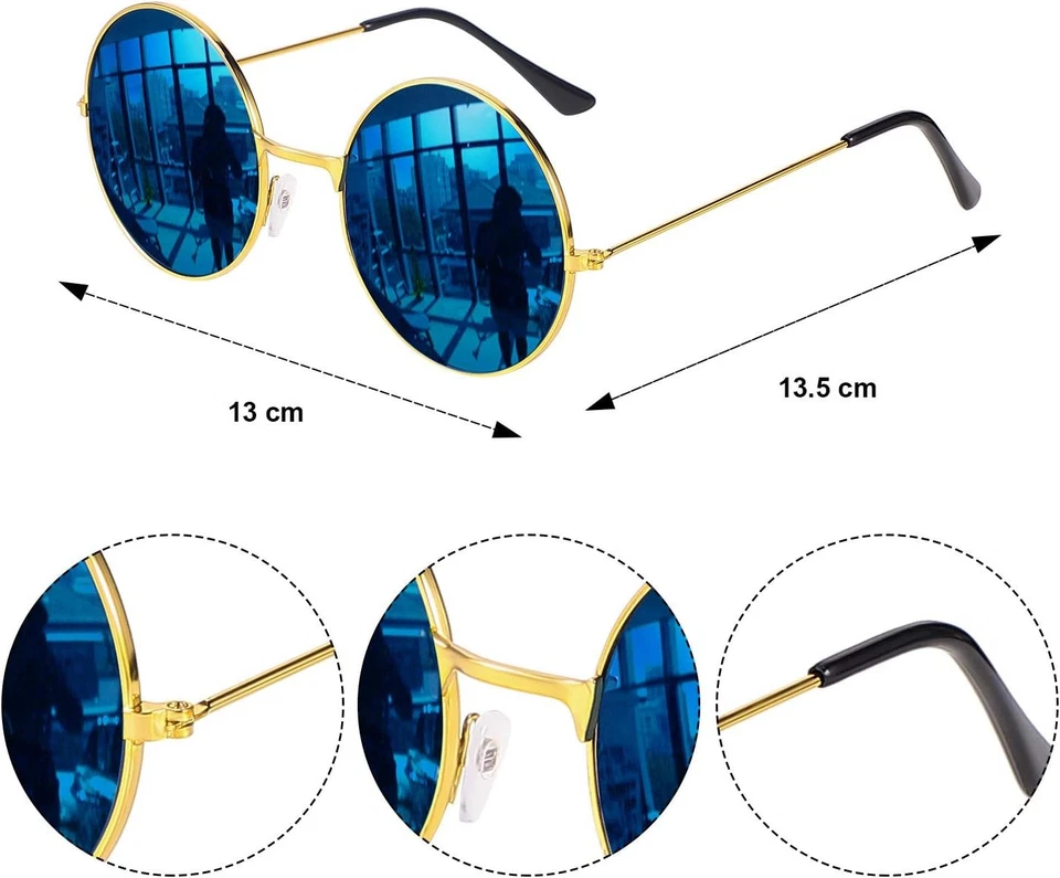 Halloween Mens 70s Hippie Accessories + Afro Wig & Sunglasses Adult 60s Hippy  - Image 2 of 4