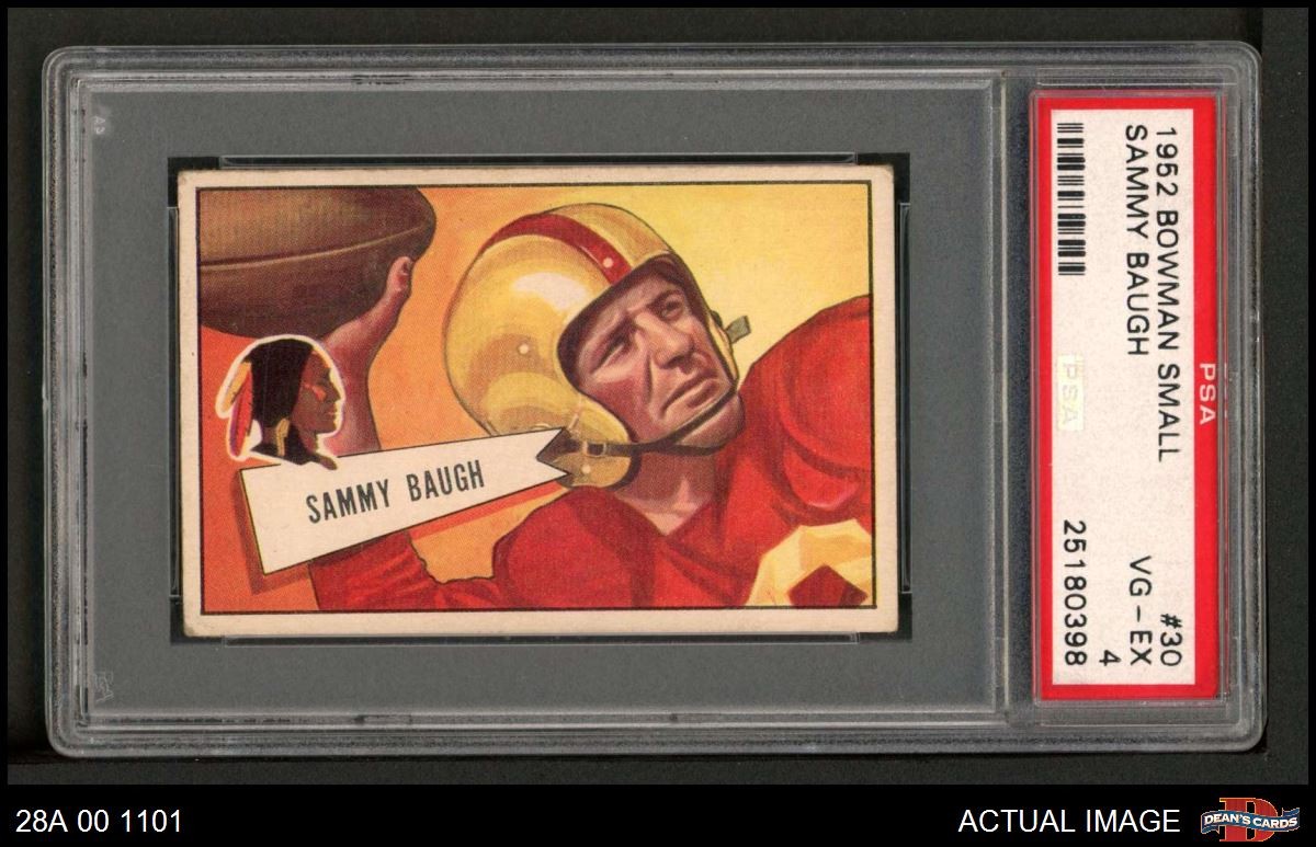 1952 Bowman Small #30 Sammy Baugh Redskins HOF TCU PSA 4 - VG/EX